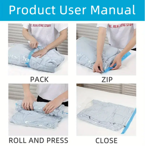 Barato al por mayor reutilizable bolsa de ahorro de espacio sin válvula de aire de viaje rollo de mano bolsas de almacenamiento bolsas de compresión para <span class=keywords><strong>viajes</strong></span> - Product Image 6