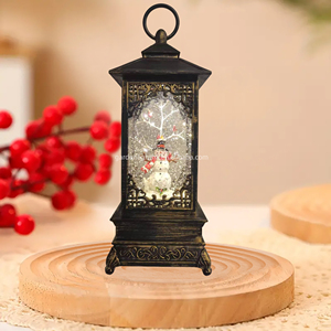 Hot Sale Christmas Water Glitter Snowman Lantern Table Decor with <b>Music</b>-battery or Usb Powered - Product Image 5