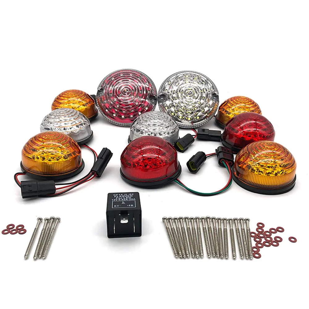 10 adet/Kit land rover için savunma ışık seti 90/110 83-90 Led yükseltme kiti lamba yerine ön arka göstergesi kuyruk dur pozisyonu