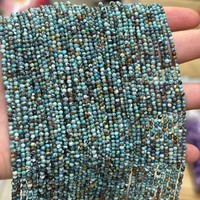 Pierre précieuse naturelle lisse 2mm 3MM 4mm Hubei Turquoise Stone Loose Small Beads Bracelet Necklace ForJewelry Making