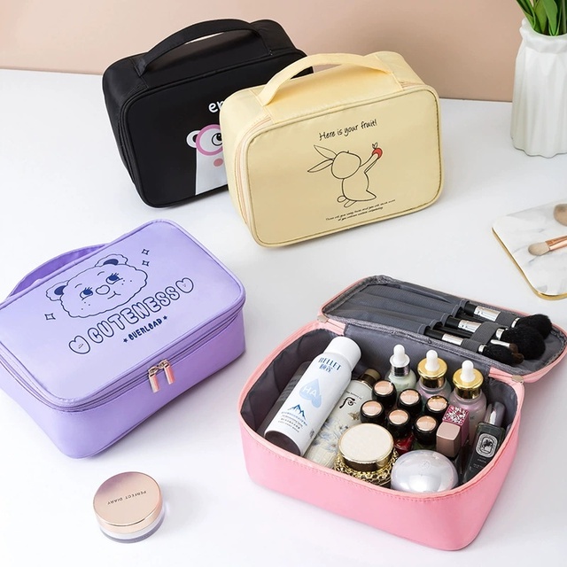 Factory Wholesale Cartoon Animal Cute Cosmetic Bag Women Large Capacity Storage Organizer Bag Travel Cosmetics Toiletry Bag