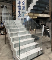 VIKO 2025 Escaliers flottants d'intérieur modernes avec boîte en marbre pour maison