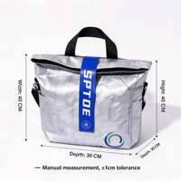 Sac fourre-tout moyen en Tyvek argenté, écologique, réutilisable, imperméable, personnalisable en gros, avec impression par transfert thermique, robuste, pour usage quotidien professionnel et alimentaire