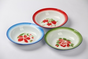 <span class=keywords><strong>Assiette</strong></span> à soupe en émail vintage, bon marché, fleur décorative, 14-26cm - Product Image 2