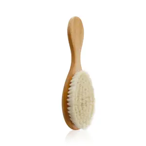 Customizable Baby Wool Hairbrush For 1-6 Years Cushion Wooden Comb Natural Ionic Hairbrush Home Use Welcome OPP Bag Packaging