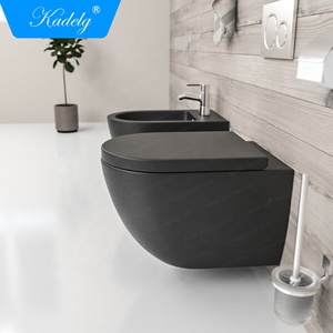 Bathroom Rimless Ceramic Matt <strong>Black</strong> <strong>Toilet</strong> Set Automatic Smart <strong>Toilet</strong> - Product Image 2