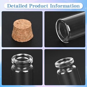 Petits bocaux en verre avec bouchon en liège Mini bocaux à message de souhait DIY décor pour l'hiver fête de noël mariage - Product Image 4