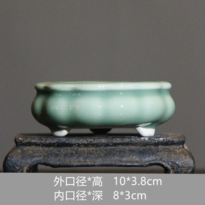 Macetas de Cerámica en Miniatura Hechas a Mano, Macetas de Bonsái de Celadón, Macetas Pequeñas para Suculentas, Diseño Clásico - Product Image 3