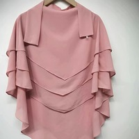 Nouvelle Abaya musulmane du Moyen-Orient, foulard intégral pour femme, hijab en mousseline grande taille, respirant, sans couture, printemps-automne, trois couches