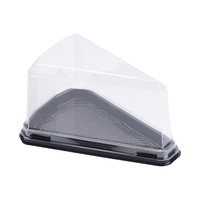 Boîte à gâteau triangulaire pour mousse, emballage transparent en PET de 6 et 8 pouces, à coins coupés, pour pâtisserie occidentale