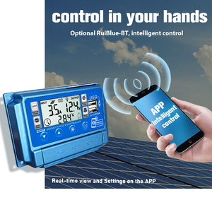 Với màu xanh răng năng lượng mặt trời sạc điều khiển 0V bắt đầu tự động công nhận 12v24v36v48v60v LCD hiển thị điện áp hiện tại thế hệ - Product Image 2