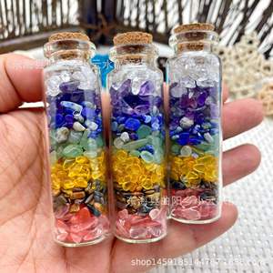 Bouteille <span class=keywords><strong>de</strong></span> souhait en <span class=keywords><strong>pierre</strong></span> broyeur, en cristal naturel, <span class=keywords><strong>de</strong></span> 7 couleurs, semi-précieuse - Product Image 2