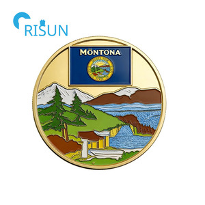 Monedas Conmemorativas Personalizadas con Mapa de Montaña y Bandera del Estado, Medallón de Recuerdo para Veteranos, Moneda de Desafío Personalizada de Montaña - Product Image 2