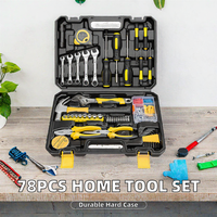 Kit d'outils manuels professionnels 78 pièces avec boîtes de rangement en plastique pour usage domestique et entretien, ensemble de boîtes à outils DIY OEM