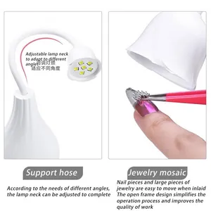 Newest ROSE Battery Design Portable SUN 16W Uv Led Nail Lamp Cordless Make The Nail Gel Drying Fast None Black Hand