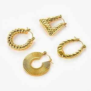 Pendientes de Aro Geométricos Irregulares de Acero Inoxidable para Mujer, Joyería Elegante para Oficina/Trabajo, Regalos - Product Image 4