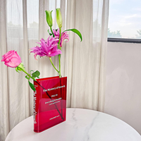 Vase de livre en acrylique moderne pour fleurs décor de chambre mignon et esthétique cadeau d'étagère à la maison incontournable pour les amateurs de livres