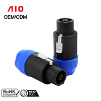AIO Kingsun XLR Plug 4 Pole Speaker Spkon Male Screw Connector Plugs PA Amplifier Audio Cable Lead Audio Connector