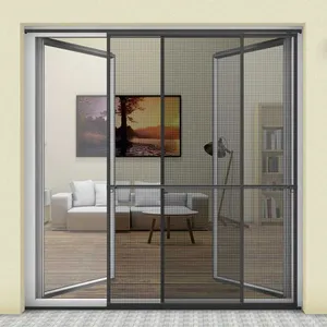 Vente en gros Cadre en aluminium Portes moustiquaires Patio Porte moustiquaire coulissante