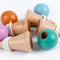 Juguete Kendama de Madera de Haya Inspirado en Montessori con Diseño de Helado - Regalo Educativo Interactivo para el Entrenamiento del Equilibrio para Niños