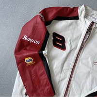 Veste en cuir rétro de course vintage avec logo brodé personnalisé veste en cuir de moto véritable peau de vache véritable de haute qualité pour hommes
