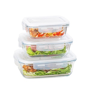 Airtight Glass Meal Prep Bento Lunch <b>Box</b> with Lid Microwave & Dishwasher Safe 0-1L Capacity Food Storage <b>Container</b> in Carton - Product Image 1