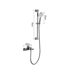 Brass Single Handle Bathtub Shower <b>Set</b> Lift Frame Shower Head Soft Jet <b>Spray</b> Patterns Chrome HN-TF029 Brass Construction - Product Image 3
