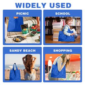 Bolsas de Compras de Nailon Ecológicas Personalizadas, Resistentes al Agua, con Cierre de Cinta Larga, Lavables a Máquina, Reutilizables Estándar - Product Image 6