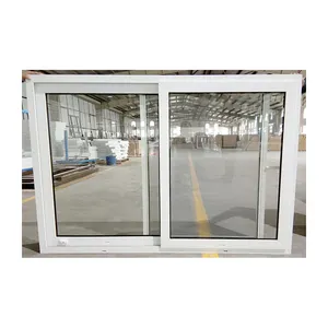 KDSBuilding French Modern Slim Thermal Glass Plastic Double Glazed Sliding Upvc Window Manufacturing