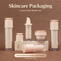 Ensemble de cosmétiques avec bouchon à vis en PETG doré |   Bouteilles à pompe sans air blanches 16 Oz/120ml/100ml/50ml, pots à crème, emballages cosmétiques OEM ODM avec logo
