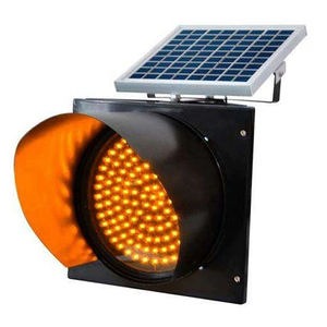 200 MM Taille de la lumière d'avertissement solaire LED Avertissement jaune clignotant feu de circulation pour la sécurité routière - Product Image 6