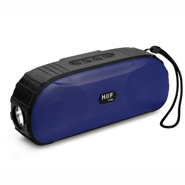 F1068A Wireless Portable Bass Blue-tooth Speaker With Flashlight Active BT TWS Stereo Sound Bass Woofer Outdoor Speaker FM Radio