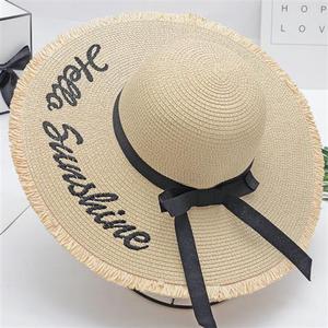 Sombrero de Paja Flexible Unisex de Moda con Ala Ancha, Estilo Playero, Bordado 3D, Cinta y Cuerda, Elegante Sombrero para Protección Diaria al Aire Libre - Product Image 3