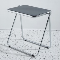 Petite table basse simple et minimaliste avec structure en métal pour salon, chambre, balcon ou loisirs en plein air, pliable