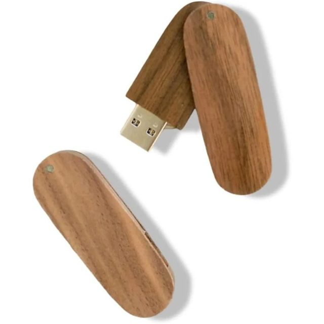 Swivel Wooden USB Flash Drive Custom Laser Logo 8GB 16GB 32GB 64GB Eco Friendly Bamboo Rotating Memory Stick