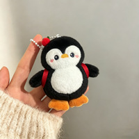 Porte-clés pendentif pingouin mignon en peluche avec nœud papillon - Cadeau idéal pour