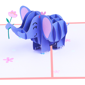 Tarjeta <span class=keywords><strong>de</strong></span> Felicitación 3D con Diseño <span class=keywords><strong>de</strong></span> Elefante, Creativa, para Días Festivos, Funcional, para Regalo <span class=keywords><strong>de</strong></span> <span class=keywords><strong>Cumpleaños</strong></span>, Venta al Por Mayor - Product Image 3