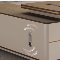 Grande Chaise de Bureau Moderne et Table de Direction en Bois Durable pour Manager d'Entreprise