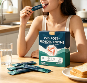 Complément alimentaire enzymatique pré et postbiotique à marque privée, prébiotiques, postbiotiques, soutien de la santé intestinale, 30 sachets - Product Image 5