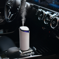 Diffuseur de voiture humidificateur mini ultrasonique aromathérapie huiles essentielles lumière LED rechargeable USB nano brume porte-gobelet auto