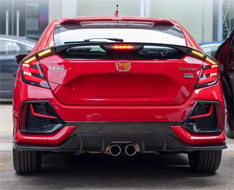 Lâmpada traseira para Honda Civic Hatchback 2016-2020, luz LED traseira com sinal de direção sequencial, peças automotivas de neblina