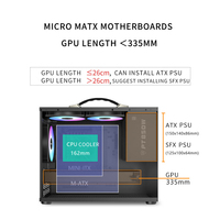 Panel Lateral de Vidrio, Micro ATX ITX MATX, Caja de Ordenador para Juegos, PC Elegante y Compacto, Mini Ordenador Portátil