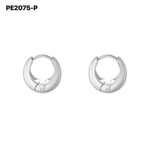 Pendientes Amy Amy Huggie de aleación chapada en plata, joyería clásica de moda para mujer, regalo PE2075 - Product Image 1