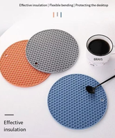 Tapis en silicone résistant à la chaleur, épaisseur 3mm/6mm, design épuré, pour dessous de plat, sous-verres, tasses à thé, bols, assiettes, et comme tapis d'égouttage