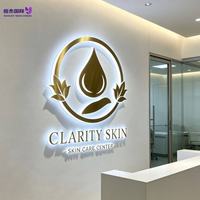 Enseigne murale rétroéclairée en acier inoxydable / Lettrage en acier inoxydable à éclairage arrière / Plaque murale métallique à halo lumineux 3D LED - Bâtiments / Magasins