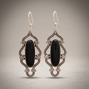 Handmade Brass Drop Earrings Rhodium Plated Boho Fashion Earrings - Product Image 2