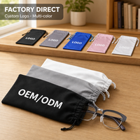 Étui à lunettes en microfibre douce avec cordon de serrage 9*18, logo personnalisé OEM ODM, étui à lunettes durable, rangement pour lunettes de soleil, portable pour les voyages