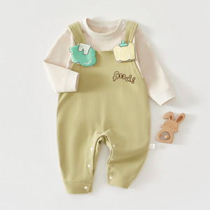 Combinaison à manches longues en coton de classe A pour nourrissons, combinaison en peluche douce, vêtements de printemps pour nourrissons prématurés. - Product Image 6