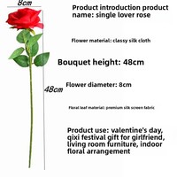 Bunga Sutra Artifisial Model Layar - Mawar Tangkai Tunggal - Teknik Bone Shooting - Hari Valentine Hari Ibu Hari Guru