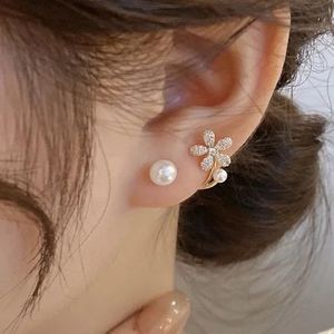 Pendientes de Oro de 18K con Diseño de Hada y Diamantes Naturales de 0.1ct, Perlas y Flores, Regalo Ideal para Fiestas, Xinfly, Superventas - Product Image 2